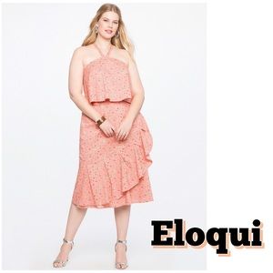 Eloqui Floral  Crop Top & Skirt NWT $145